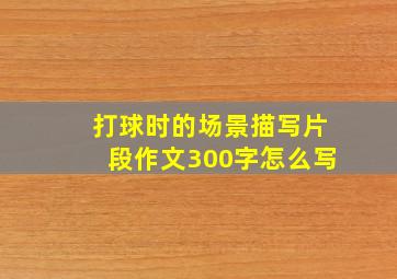 打球时的场景描写片段作文300字怎么写