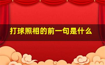 打球照相的前一句是什么