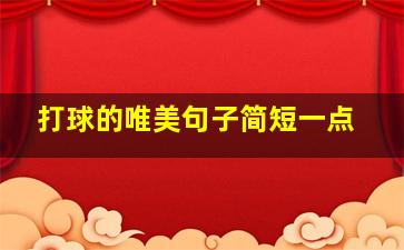 打球的唯美句子简短一点