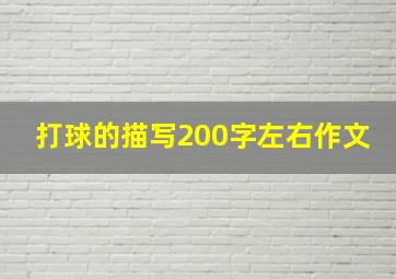 打球的描写200字左右作文