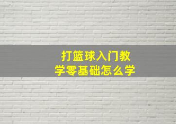 打篮球入门教学零基础怎么学