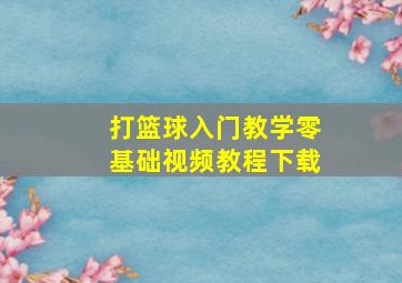 打篮球入门教学零基础视频教程下载