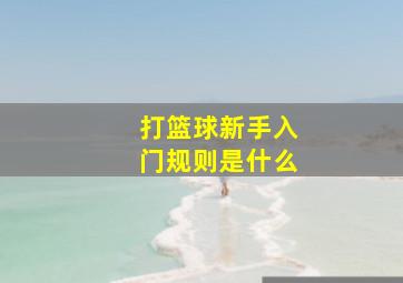 打篮球新手入门规则是什么