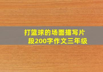 打篮球的场面描写片段200字作文三年级