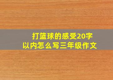 打篮球的感受20字以内怎么写三年级作文