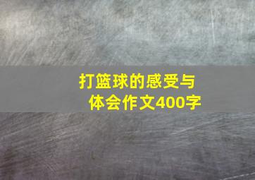 打篮球的感受与体会作文400字