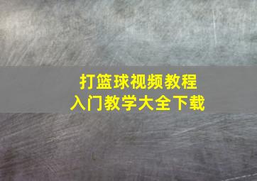 打篮球视频教程入门教学大全下载