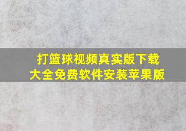 打篮球视频真实版下载大全免费软件安装苹果版