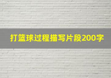 打篮球过程描写片段200字