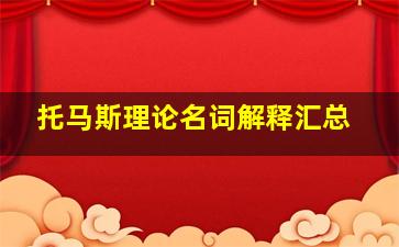 托马斯理论名词解释汇总