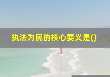 执法为民的核心要义是()