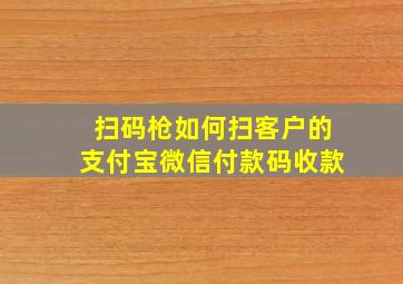 扫码枪如何扫客户的支付宝微信付款码收款