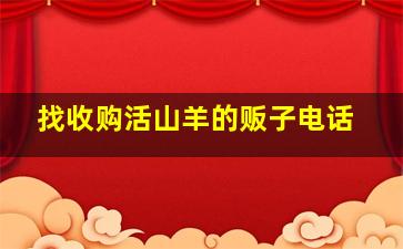 找收购活山羊的贩子电话