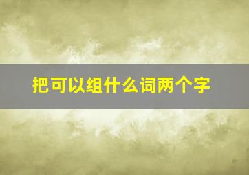 把可以组什么词两个字