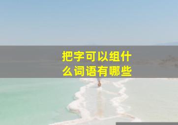 把字可以组什么词语有哪些