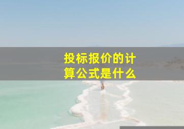 投标报价的计算公式是什么