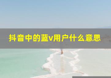 抖音中的蓝v用户什么意思