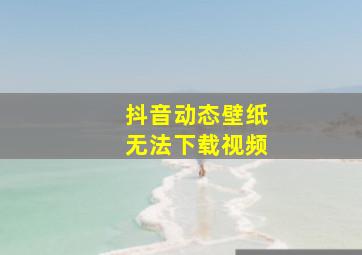 抖音动态壁纸无法下载视频