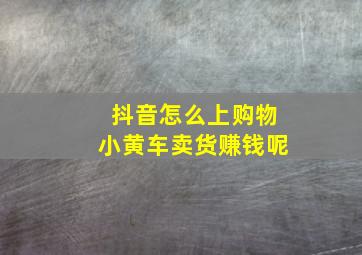 抖音怎么上购物小黄车卖货赚钱呢