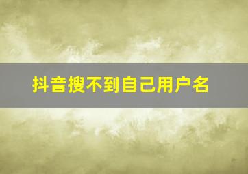 抖音搜不到自己用户名