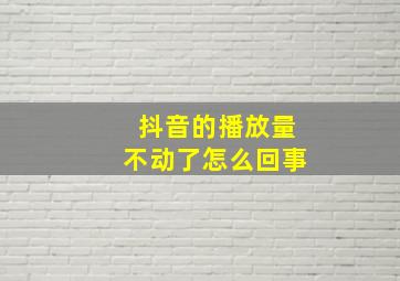 抖音的播放量不动了怎么回事