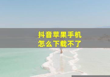 抖音苹果手机怎么下载不了