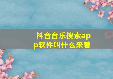 抖音音乐搜索app软件叫什么来着