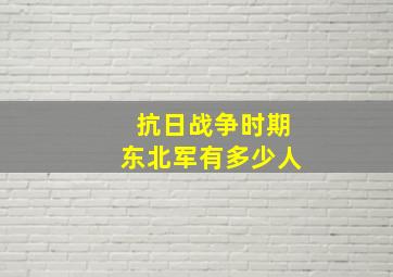 抗日战争时期东北军有多少人