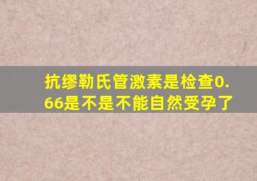 抗缪勒氏管激素是检查0.66是不是不能自然受孕了