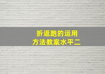 折返跑的运用方法教案水平二