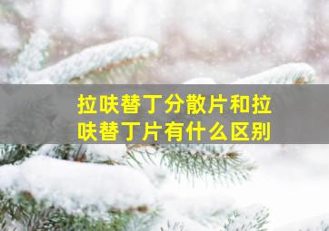 拉呋替丁分散片和拉呋替丁片有什么区别