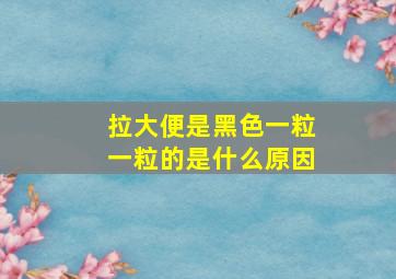 拉大便是黑色一粒一粒的是什么原因