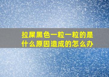 拉屎黑色一粒一粒的是什么原因造成的怎么办