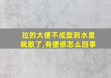 拉的大便不成型到水里就散了,有便感怎么回事