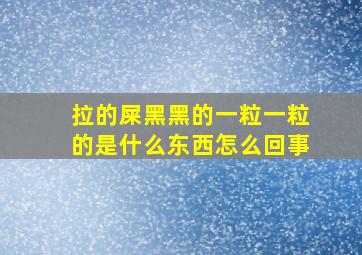 拉的屎黑黑的一粒一粒的是什么东西怎么回事