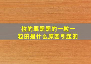 拉的屎黑黑的一粒一粒的是什么原因引起的