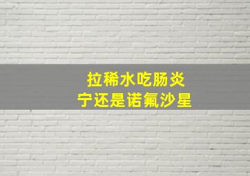 拉稀水吃肠炎宁还是诺氟沙星