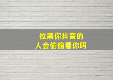 拉黑你抖音的人会偷偷看你吗