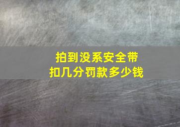 拍到没系安全带扣几分罚款多少钱