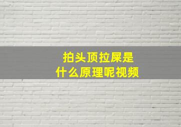 拍头顶拉屎是什么原理呢视频