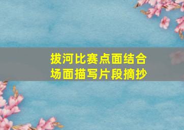 拔河比赛点面结合场面描写片段摘抄