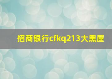 招商银行cfkq213大黑屋