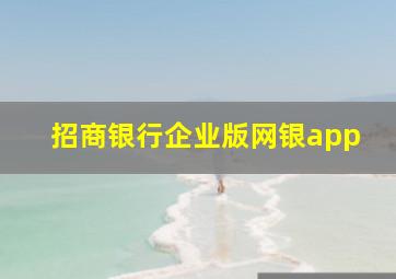 招商银行企业版网银app