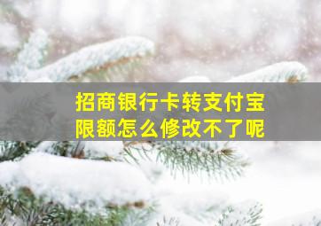 招商银行卡转支付宝限额怎么修改不了呢