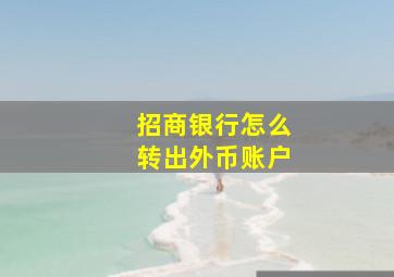 招商银行怎么转出外币账户