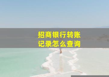 招商银行转账记录怎么查询