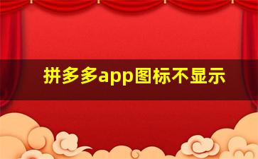 拼多多app图标不显示