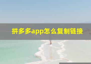 拼多多app怎么复制链接