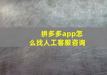 拼多多app怎么找人工客服咨询