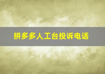 拼多多人工台投诉电话